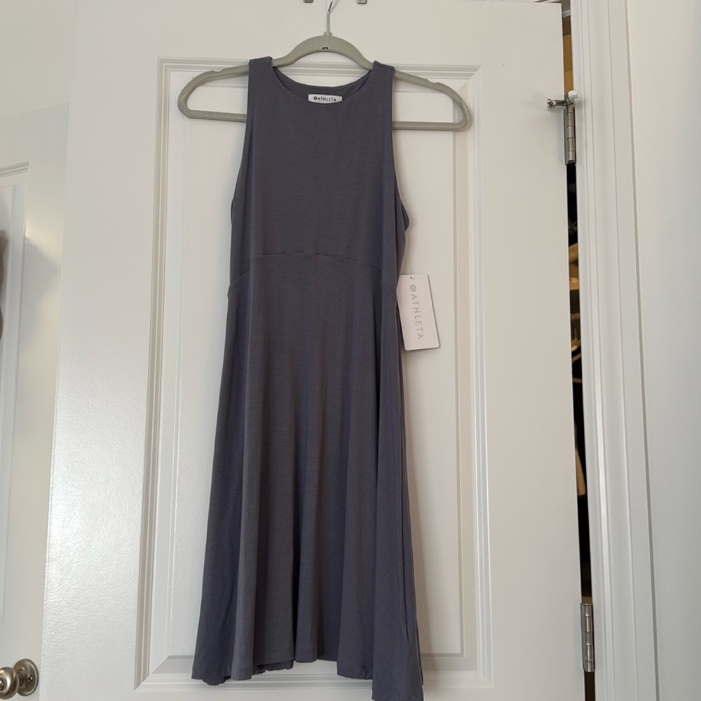 Athleta Santorini XS blue-grey Sleeveless Dress new with tags